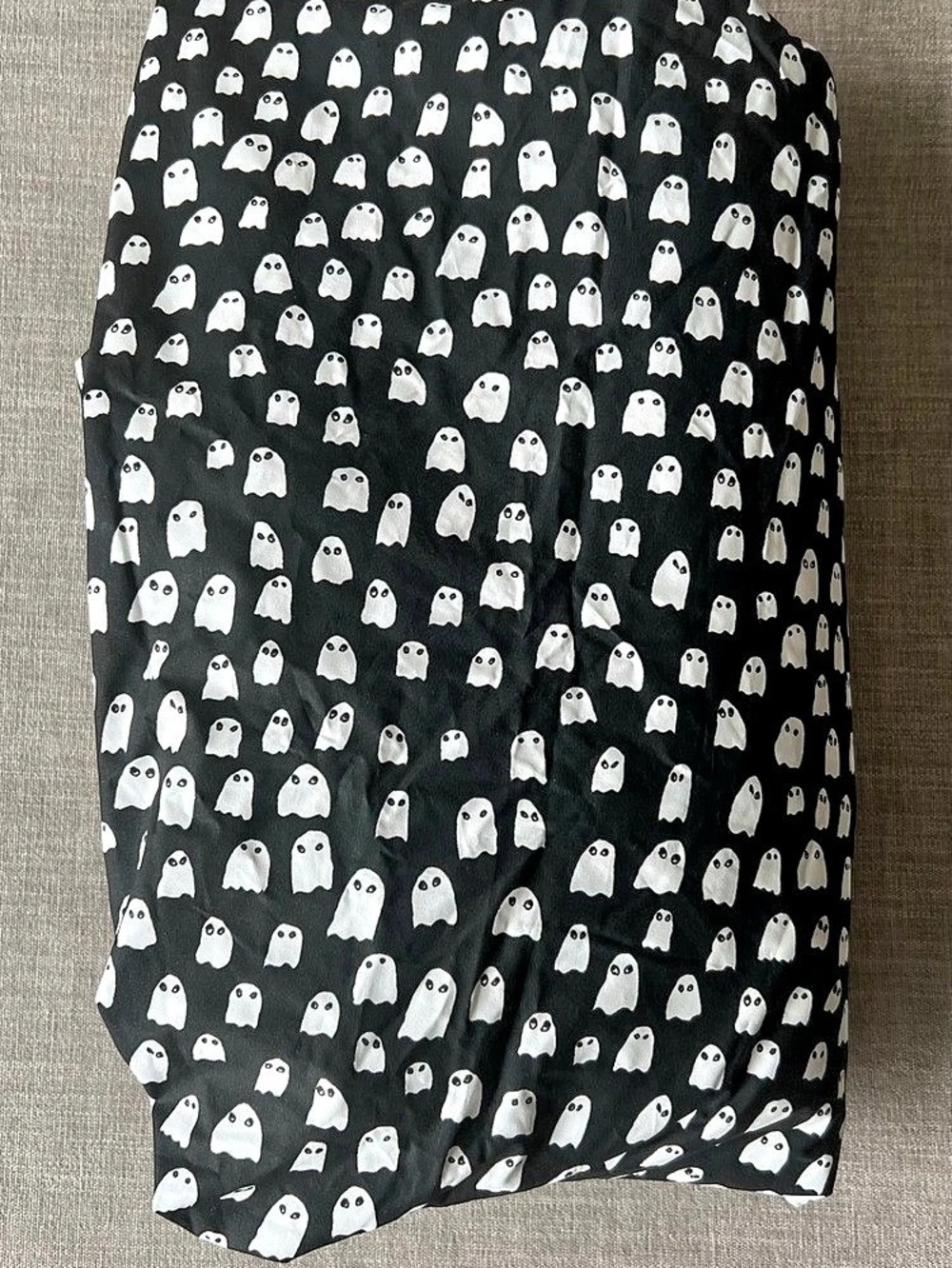 Pottery Barn Glow-in-the-Dark Ghost Halloween queen Sheet Black & White